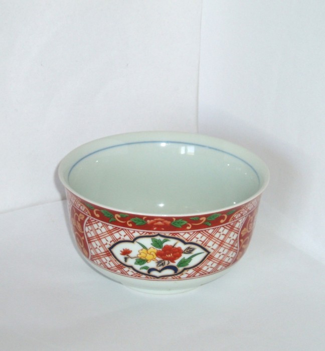 Won (bol) portelan japonez, decor serigrafie - marcaj Chikusai kiln, Japonia