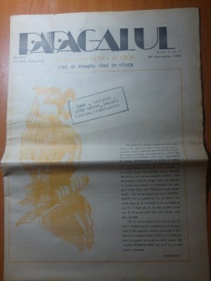 ziarul papagalul anul 1,nr.1 26 februarie 1990-revista de satira si umor foto