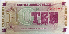 Bancnota 10 NEW PENCE - BRITISH ARMED FORCES *cod 434 UNC foto