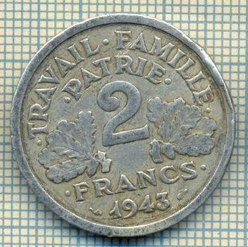 9214 MONEDA- FRANTA - 2 FRANCS -anul 1943 -GUVERN VICHY - starea care se vede