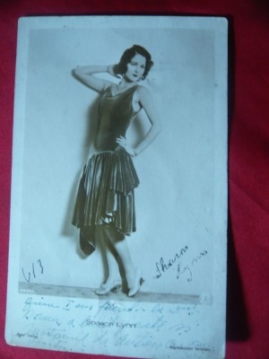 Fotografie cu autograf a Actritei SUA- Sharon Lynn ,circulat la Zimnicea foto