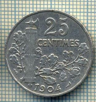 9212 MONEDA- FRANTA - 25 CENTIMES -anul 1904 - starea care se vede