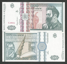 ROMANIA 500 LEI 1992 UNC [01] necirculata , filigran FATA foto