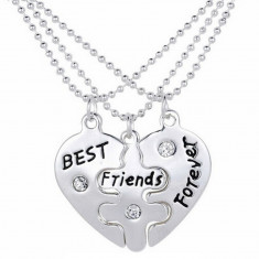 Pandantiv Colier Lantisor Medalion - BFF BEST Friend FRIENDS puzzle (SET 3 BUC) foto