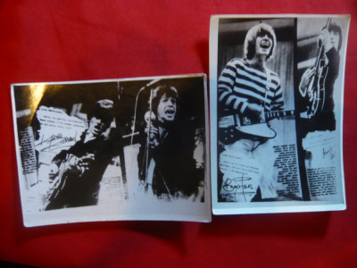 2 Fotografii Formatia Rolling Stones : Brian Jones ,Charlie Watts Keith Richards foto