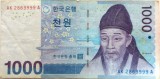 Bancnota 1000 Won - Coreea de Sud, anul 1997? *Cod 422