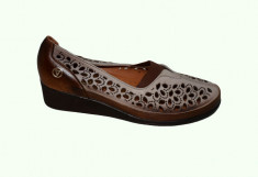 Pantof confortabil de primavara-vara, nuanta maro, cu perforatii (Culoare: MARO, Marime: 39) foto