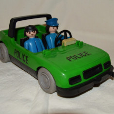 Masina politie Playmobil System Geobra 1976 + 2 omuleti