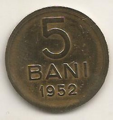 ROMANIA RPR 5 BANI 1952 [1] Livrare in cartonas foto