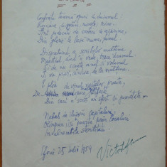 Poezie in manuscris , Victor Eftimiu ; Literatura , 1954 , mason , aroman