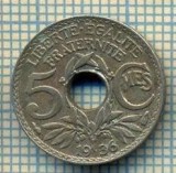 9319 MONEDA- FRANTA - 5 CENTIMES -anul 1936 -starea care se vede, Europa