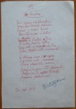 Poezie in manuscris , Victor Eftimiu ; Renasterea , 1954 , mason , aroman