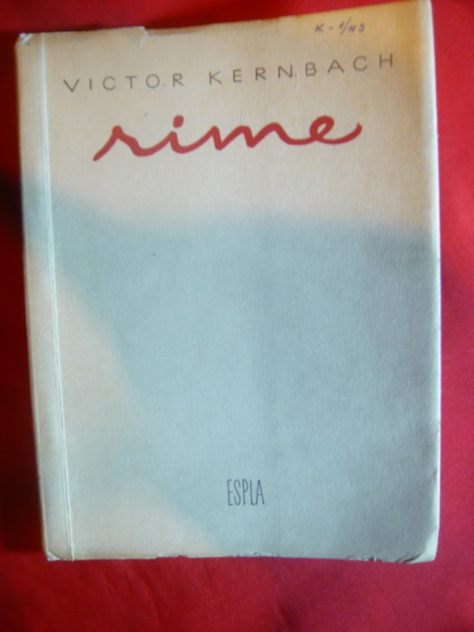 Victor Kernbach - RIME - Prima Ed. 1956 ESPLA