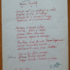 Poezie in manuscris , Victor Eftimiu ; Sublima trinitate , 1954 , aroman , mason