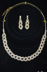 Set bijuterii de ocazie, culoare aurie cu design de impletitura (Culoare: AURIU) foto