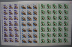 SD Romania 1967 LP 643- Pasari de prada, serie 8 val. in coli de 35, MNH