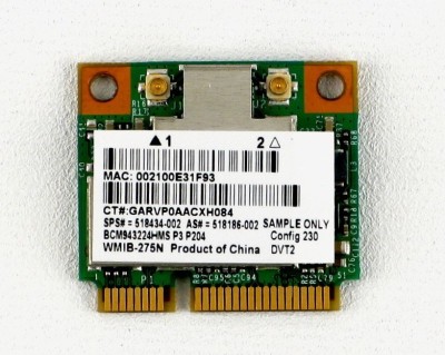 wifi Pavilion dv6 DV7 HP G50 G60 Cq50 Cq60 BCM943224HMS 802.11 b/g/n 518434-002 foto
