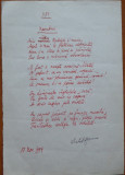 Poezie in manuscris , Victor Eftimiu ; Noembrie , 1954 , mason , aroman