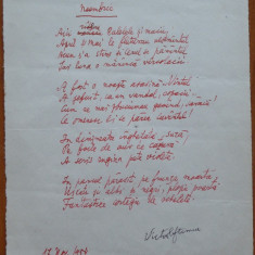 Poezie in manuscris , Victor Eftimiu ; Noembrie , 1954 , mason , aroman