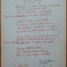 Poezie in manuscris , Victor Eftimiu ; Nainte ! Incotro ? ,1954 , mason , aroman