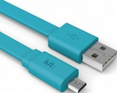 Cablu de date Kit Fresh - Micro USB LED Albastru 8600 foto