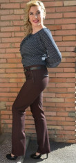 Pantalon modern culoare marsala, model tineresc, masura mare (Culoare: MARSALA, Marime: 42) foto