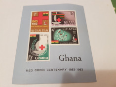ghana 1963 crucea rosie/ bloc MNH foto