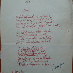 Poezie in manuscris , Victor Eftimiu ; Lunei , 1954 , mason , aroman