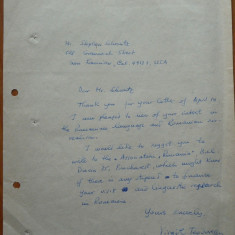 Scrisoare a scriitorului de avangarda Virgil Teodorescu , despre avangarda