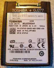 HDD laptop ZIF 60GB Toshiba MK6008GAH 4200RPM 1.8&amp;quot; foto
