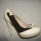 Pantof feminin, nuanta de bej-maro, toc inalt, design chic (Culoare: BEJ-MARO, Marime: 38)