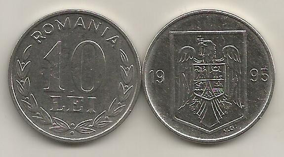 ROMANIA 10 LEI 1995 [1] XF+ , livrare in cartonas