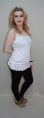 Bluza simpla, nuanta de alb, marimi universale, fara maneca (Culoare: ALB, Marime: 38) foto