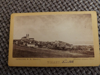 Fotografie de la 1881.Vedere generala a orasului Unguresc,Tihany.Reducere! foto