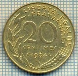 9383 MONEDA- FRANTA - 20 CENTIMES -anul 1964 -starea care se vede, Europa