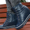 Pantof modern cu platforma imbracata, nuanta bleumarin cu tinte (Culoare: BLEUMARIN, Marime: 39)
