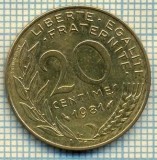 9404 MONEDA- FRANTA - 20 CENTIMES -anul 1981 -starea care se vede, Europa