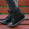Pantof modern cu platforma ascunsa si tinte mici, nuanta neagra (Culoare: NEGRU, Marime: 41)