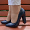 Pantof fashion cu toc gros, stabil, piele lacuita nuanta bleumarin (Culoare: BLEUMARIN, Marime: 37)