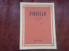 Partitura - Fiorillo / 36 studii pentru vioara - 66 pagini ! foto