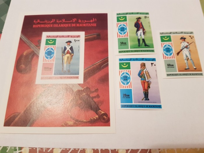 mauritania 1976 centenar usa/ serie si colita MNH//