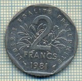 9459 MONEDA- FRANTA - 2 FRANCS -anul 1981 -starea care se vede, Europa