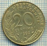 9391 MONEDA- FRANTA - 20 CENTIMES -anul 1992 -starea care se vede, Europa