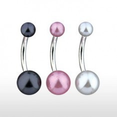 Piercing pentru buric cu efect perlat foto