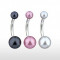 Piercing pentru buric cu efect perlat