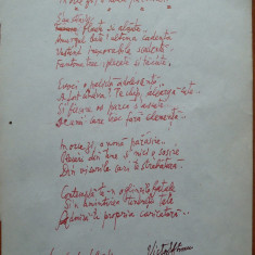 Manuscris , Victor Eftimiu ;In orice zi , o noua parasire ,1954 , mason , aroman