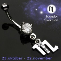 Piercing pentru buric cu zodii - Scorpion foto