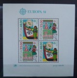 PORTUGALIA 1981 &ndash; DESENE DE COPII, EUROPA CEPT, bloc MNH K101, Nestampilat