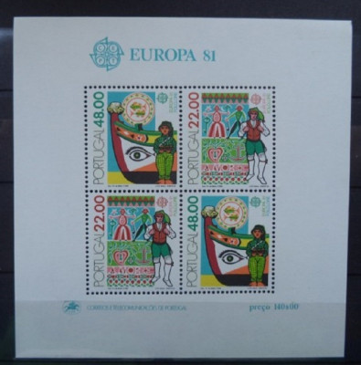 PORTUGALIA 1981 &amp;ndash; DESENE DE COPII, EUROPA CEPT, bloc MNH K101 foto