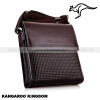 KANGAROO KINGDOM - Geanta de umar business lux din piele, Maro, Medie